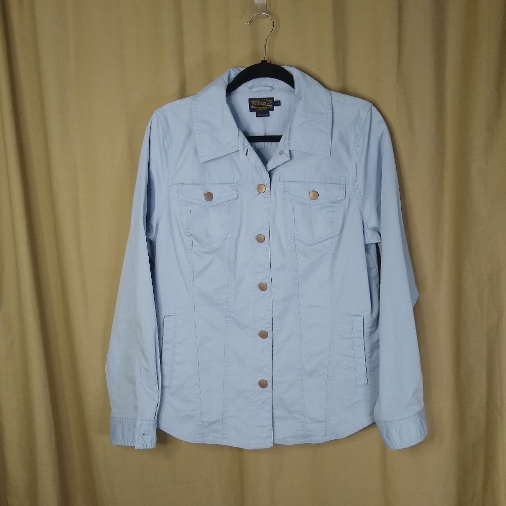 Pendleton Light Blue Button Up Trucker Jacket Sha… - image 3